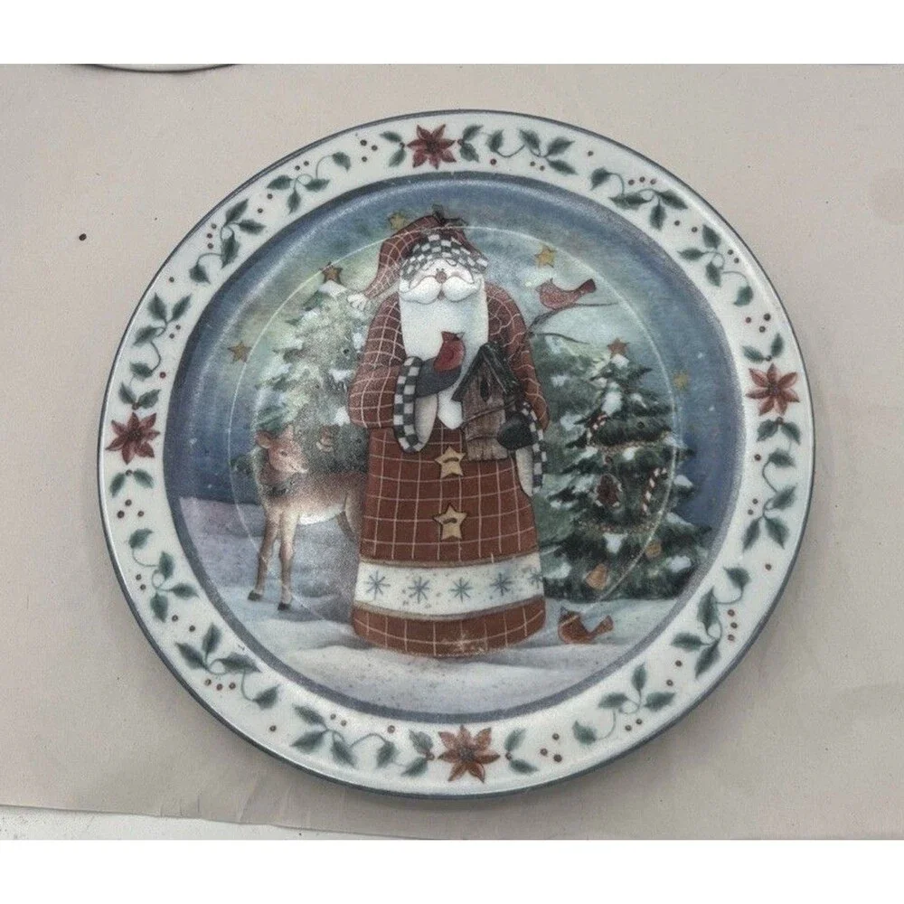 Set 3 Christmas Santa Salad Plates 8